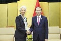越南国家主席陈大光会见国际货币基金组织总裁克里斯蒂娜•拉加德