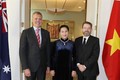 越南国会主席阮氏金银与澳大利亚众议院和参议院议长举行会谈