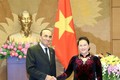 越南国会主席阮氏金银与摩洛哥众议院议长共同主持记者见面会