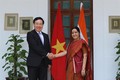 政府副总理兼外长范平明与印度外长斯瓦拉杰举行会谈