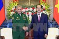 越南国家主席陈大光会见俄罗斯联邦国防部部长谢尔盖