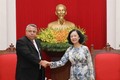 越共中央民运部部长会见古巴工人中央工会总书记