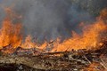 Khoảng 100 ha rừng phòng hộ xã Khánh Thượng bị cháy trong thời tiết khô hanh