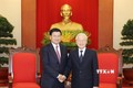越共中央总书记、国家主席阮富仲会见老挝总理通伦 