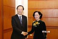 越共中央民运部部长张氏梅会见中国宋庆龄基金会主席王家瑞