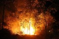 Cháy rừng trong đêm ở Điện Biên