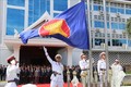 老挝举行东盟会旗升旗仪式 庆祝东盟成立52周年 