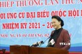 Chủ tịch Quốc hội Nguyễn Thị Kim Ngân, Chủ tịch Hội đồng Bầu cử quốc gia phát biểu chỉ đạo. Ảnh: Dương Giang - TTXVN