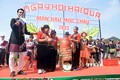 Các đội tham gia thi hái mận tại Ngày hội hái quả mận hậu Mộc Châu năm 2023. Ảnh: Quang Quyết-TTXVN
