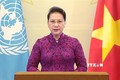 越南国会主席阮氏金银在纪念第四次世界妇女大会25周年高级别会议上通过视频发表讲话