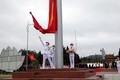 广宁省姑苏岛上祖国旗台竣工仪式和升旗仪式隆重举行