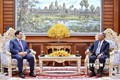 越南政府总理范明政会见柬埔寨国会主席韩桑林