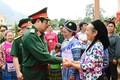 Đại tướng Phùng Quang Thanh với quân, dân các tỉnh biên giới phía Bắc năm 2015. Nguồn: www.qdnd.vn