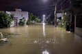 Nước sông Kôn dâng cao khiến một khu dân cư tại huyện Tuy Phước bị ngập sâu. Ảnh: Tường Quân - TTXVN