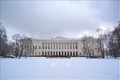 Cung Mikhailov, nay là Bảo tàng Quốc gia Nga trong tuyết trắng. Ảnh: Duy Trinh - Pv TTXVN tại Nga