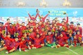 U23 Việt Nam đã giành được Tấm Huy chương Vàng môn bóng đá nam SEA Games 31 sau khi có chiến thắng 1-0 trước U23 Thái Lan ở trận chung kết trên sân Mỹ Đình. Ảnh: Khiếu Minh