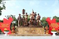 Công trình tượng đài "Công an nhân dân vì dân phục vụ" nằm trên phố Trần Nhân Tông, quận Hai Bà Trưng, Hà Nội. Ảnh: Phạm Kiên - TTXVN