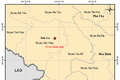 Bản đồ chấn tâm động đất ở huyện Mộc Châu. Ảnh: http://igp-vast.vn/