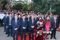 Chủ tịch UBND tỉnh Phú Thọ Bùi Văn Quang, chủ Lễ Giỗ Tổ Hùng Vương năm Tân Sửu 2021 đã đọc Chúc văn tưởng nhớ, tri ân công đức các Vua Hùng. Ảnh: Thống Nhất – TTXVN