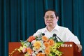 Thủ tướng Phạm Minh Chính phát biểu chỉ đạo tại buổi làm việc với Hội Nhà báo Việt Nam. Ảnh: Dương Giang-TTXVN