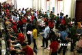Rất đông người tham gia ngày hội hiến máu tình nguyện ở Lai Châu. Ảnh: Nguyễn Oanh- TTXVN