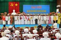 Hội đồng Sư cả Hồi giáo Bàni tỉnh Ninh Thuận nhiệm kỳ 2023 – 2028 ra mắt đại hội. Ảnh: Công Thử - TTXVN
