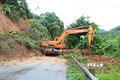 Mưa lũ làm sạt lở đất trên tuyến quốc lộ 70 đoạn qua xã Bản Cầm, huyện Bảo Thắng. Ảnh: Quốc Khánh - TTXVN