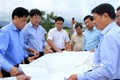 Đoàn công tác kiểm tra thực thực tế tại Dự án đường cao tốc Bắc - Nam qua địa bàn Bình Thuận. Ảnh: Nguyễn Thanh - TTXVN