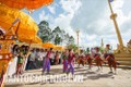 Trong lễ rước đại lịch và các nghi thức diễu hành trong các lễ hội của đồng bào Khmer, thường có nhóm múa Chhay-dăm và người dẫn đầu đeo mặt nạ, múa mở đường. Ảnh: Bảo Long