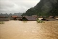 Rốn lũ Tân Hóa, Minh Hóa (Quảng Bình) chìm trong biển nước trong trận mưa lũ lịch sử hồi tháng 10/2020. Ảnh tư liệu: Văn Tý/TTXVN