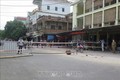 Phong tỏa chợ Đầu Mối (phường Hồng Sơn, thành phố Vinh) sau khi phát hiện có ca dương tính từng vào chợ buôn bán. Ảnh: Nguyễn Văn Nhật - TTXVN