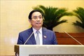 Thủ tướng Phạm Minh Chính trình Quốc hội về cơ cấu tổ chức của Chính phủ nhiệm kỳ 2021-2026. Ảnh: Doãn Tấn - TTXVN
