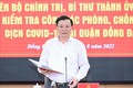 Bí thư Thành ủy Hà Nội Đinh Tiến Dũng phát biểu tại buổi làm việc với Quận ủy Đống Đa. Ảnh: TTXVN