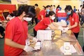 Lực lượng y tế thu nhận 361 đơn vị máu hiến tình nguyện tại huyện Cao Lộc ngày 19/9. Ảnh: Anh Tuấn – TTXVN