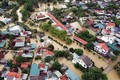 Ngày 27/9, mưa đã tạnh song nước rút chậm khiến hàng trăm hộ dân tại xã Quỳnh Lâm, huyện Quỳnh Lưu (Nghệ An) vẫn ngập sâu trong nước. Ảnh: Tá Chuyên - TTXVN