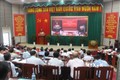 Quang cảnh hội nghị tại điểm cầu Tỉnh ủy Hậu Giang. Ảnh: Hồng Thái - TTXVN