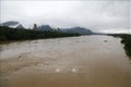 Mưa lớn khiến mực nước sông Lô dâng cao rất nhanh gây ngập úng diện rộng. Ảnh: Nam Sương – TTXVN