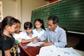 Giờ học tiếng Khmer của trẻ em ở ấp Tầm Phô, xã Tân Đông, huyện Tân Châu (Tây Ninh). Ảnh: An Hiếu
