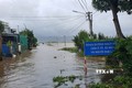 Mưa lớn gây chia cắt ở xã Phước Thắng, huyện Tuy Phước. Ảnh: Sỹ Thắng/TTXVN