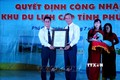Trao Quyết định công nhận Phú Quý là khu du lịch cấp tỉnh của Bình Thuận. Ảnh: Nguyễn Thanh - TTXVN