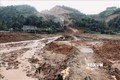 Gần 5000 m3 nước thải và bùn đất đã tràn xuống vùi lấp 1 ha diện tích đất hoa màu canh tác của 25 hộ dân ở thôn 2 Núi Vì, xã Hưng Khánh. Ảnh: Tuấn Anh - TTXVN
