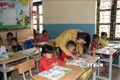 Nhiều em học sinh lớp 1 Trường Phổ thông dân tộc bán trú Tiểu học Lản Nhì Thàng, huyện Phong Thổ (Lai Châu) khó khăn khi phát âm, ghép từ. Ảnh: Đinh Thùy-TTXVN