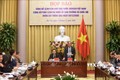 Phó Chủ nhiệm Văn phòng Chủ tịch nước Lê Khánh Hải chủ trì họp báo. Ảnh: TTXVN