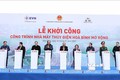 Thủ tướng Nguyễn Xuân Phúc và các đại biểu phát lệnh khởi công Dự án Nhà máy thuỷ điện Hoà Bình mở rộng. Ảnh: Thống Nhất – TTXVN
