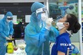 Test nhanh COVID-19 cho nhân viên Siêu thị Co.opmart Quy Nhơn, Bình Định. Ảnh: Nguyên Linh-TTXVN

