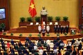 Chủ tịch nước Nguyễn Xuân Phúc tuyên thệ nhậm chức trước Quốc hội, đồng bào và cử tri cả nước. Ảnh: Thống Nhất - TTXVN
