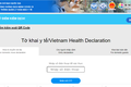 Giao diện trang web khai báo y tế tokhaiyte.vn