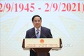 Thủ tướng Phạm Minh Chính đọc diễn văn tại Lễ kỷ niệm. Ảnh: Dương Giang-TTXVN
