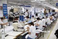 Công nhân làm việc trong xưởng may hàng xuất khẩu tại Garco 10. Ảnh: Trần Việt - TTXVN

