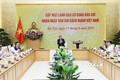 Thủ tướng Phạm Minh Chính chúc mừng các cơ quan báo chí nhân Ngày Báo chí cách mạng Việt Nam. Ảnh: Dương Giang-TTXVN
